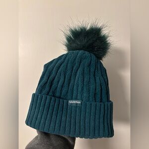 lululemon athletica Teal Knit Beanie with Pom